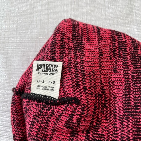 Victoria’s Secret Pink Beanie Winter Hat Spacedye Pink/Black One Size Fits All - Picture 5 of 5